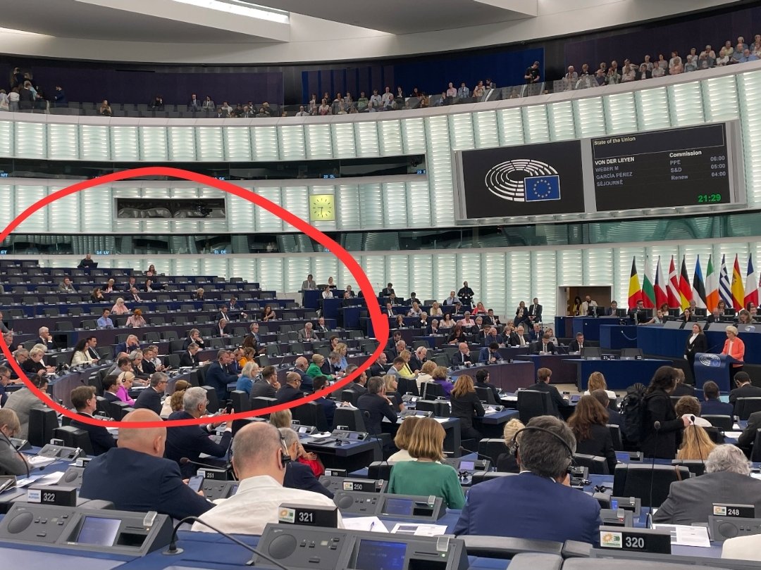 Empty benches on the far-right during Von der Leyens speech.

They simply don't care about EU citizen.
They simply don't care about Europe.