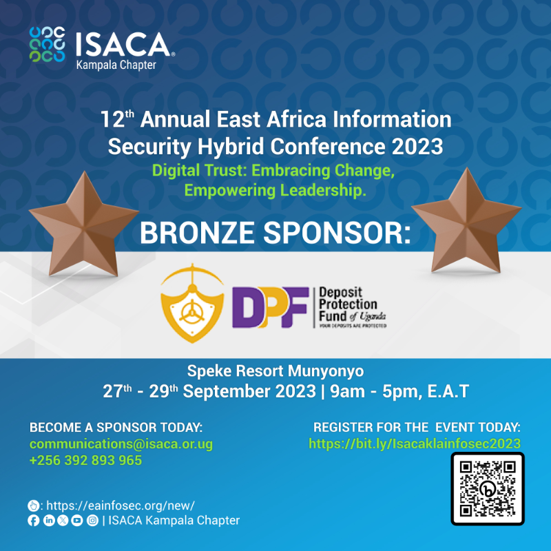 ISACAKampala's tweet photo. While we gear up for our 12th Annual EA Information Security Conference, we are honored to introduce to you some of our Bronze Sponsors ✨

1. @GrantThorntonUG
2. @DPFUganda
3. @newvisionwire

We look forward to achieving great things throughout this partnership.

#EAInfoSec2023