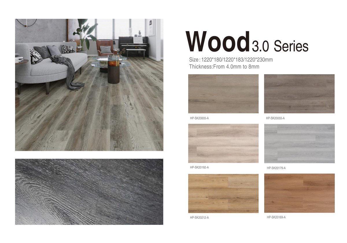 High Quality Anti Slip SPC Flooring

Hedsom Floor | Reliable Source | Focus on Interial Flooring

Size: 1230mm*230mm; 1500mm*228mm, 1220mm*180mm, 1545mm*228mm
Thickness: 3.5mm, 4.0mm, 4.2mm, 5.0mm, 6.0mm, 7.0mm, 8.0mm
Wearlayer: 0.2mm, 0.3mm, 0.5mm, 0.7mm

#pvcflooring #spcfloor