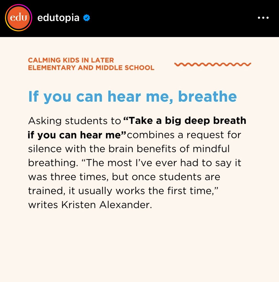 A simple &amp; effective way to reset your class and prep students for active learning. Breathe alongside your students to model this calming technique. Work great. Feels good.