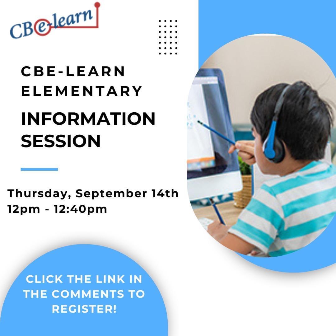 cbelearn's tweet image. Did you know that CBe-learn Elementary has an in-person Art, Music &amp;amp; Phys. Ed option? Join us for an Information Session this Thursday, September 14th at noon to find out all that our program has to offer! Click here to register: forms.office.com/r/FynXa1c7Ca