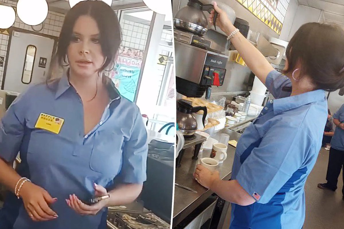 CinamonSluh's tweet photo. 🚨 Lana Del Rey couldn't get anyone to change shifts tonight at the 'Waffle House' and will unfortunately not be attending the #VMA’s, the STREETS report. https://t.co/li6rOsBVyN