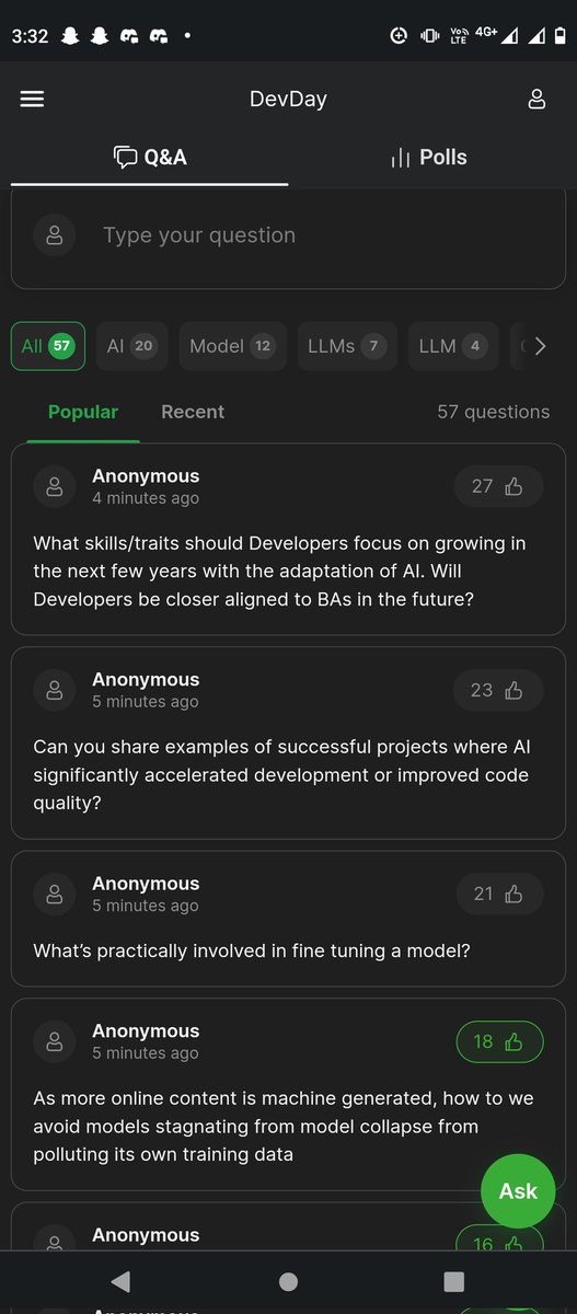 @SalamOmarbagaev Sooo many questions being asked right now on @Slidoapp about the AI talk at #DevDay! If only people would be on X too then the audience could further discuss it deeper themselves... not just the panel itself app.sli.do/event/641Nv8ni… #DevDayAotearoa