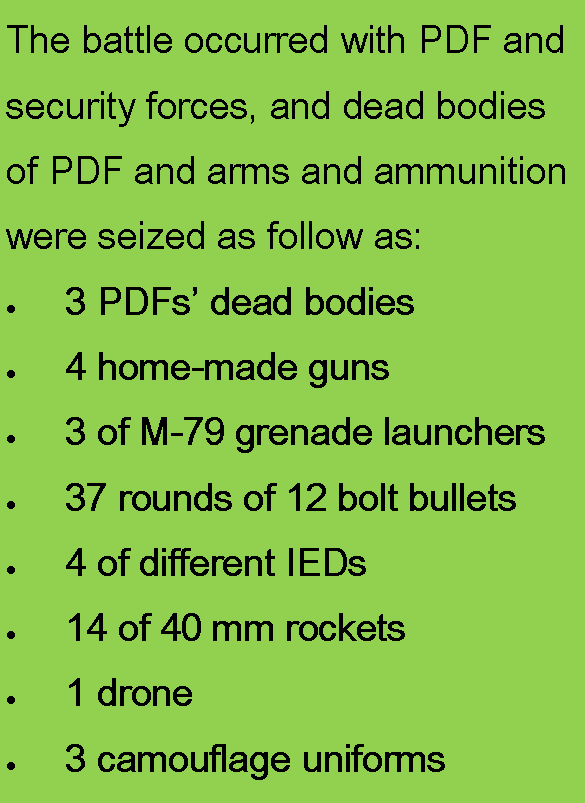 Freelancejou333's tweet photo. According to the reports of locals who don't want the PDF terrorists, the government forces made a operation to arrest PDF and managed to seize PDF in death and various arms and ammo in Yedashe tsp, Bago region, Myanmar on 12 Sept.
#WhatsHappeninglnMyanmar #PDFterrorists https://t.co/SiZNFpF75y
