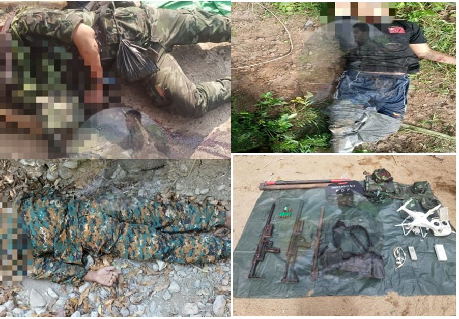 Freelancejou333's tweet photo. According to the reports of locals who don't want the PDF terrorists, the government forces made a operation to arrest PDF and managed to seize PDF in death and various arms and ammo in Yedashe tsp, Bago region, Myanmar on 12 Sept.
#WhatsHappeninglnMyanmar #PDFterrorists https://t.co/SiZNFpF75y