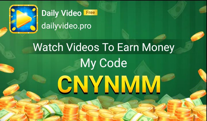 Get $100/day+  Watching YouTube! Install 👉DailyVideo👈 to get💰💰💰! Input my code to get bonus: 😊CNYNMM😊
app.adjust.com/127qmbia?adgro…