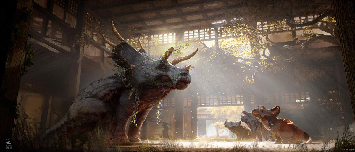 Concept art from the new Ip #Kyoryu #dinosaurs by Julien Gauthier.