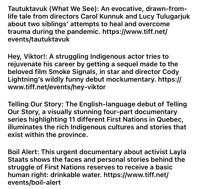 LanrickBennett's tweet image. “It's the start of @TIFF_NET There are so many exciting films to watch and I wanted to highlight 4
Indigenous Canadian films.”

 Thanks for sharing @juliedabrusin 

h/t @nunavutfilm @StevieSalas @screen_office @made_nous @CanFilmDay @BIPOCtvandfilm #TIFF23