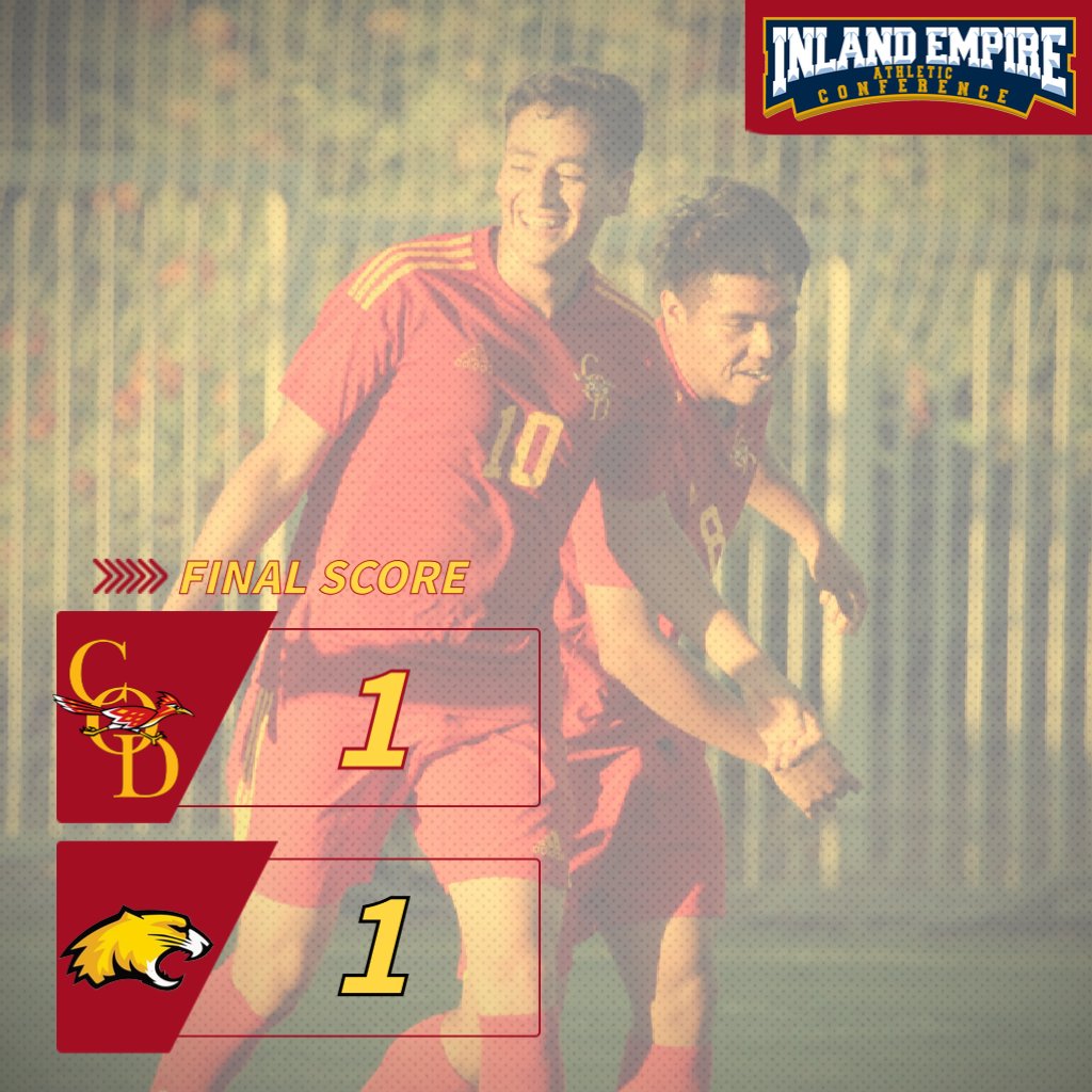 COD_Athletics's tweet photo. STATS! @CollegeOfDesert Men’s #Soccer hard fought tie with the Cougars, 1-1. https://t.co/dnARDPpwiA https://t.co/WKFxacR1sw