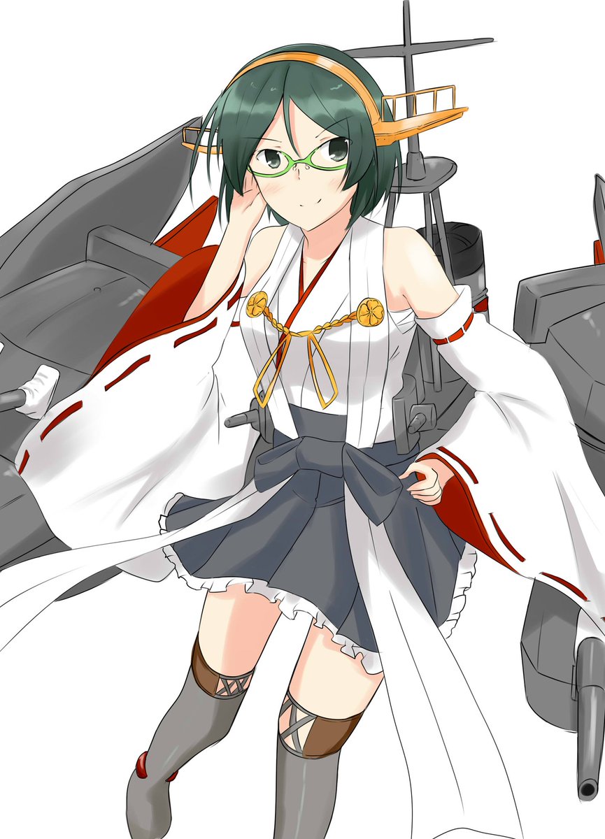 霧島(艦これ) 「#無言で眼鏡娘をあげる見た人もやる」|泉水すばる 神戸かわさき、c102予定のイラスト