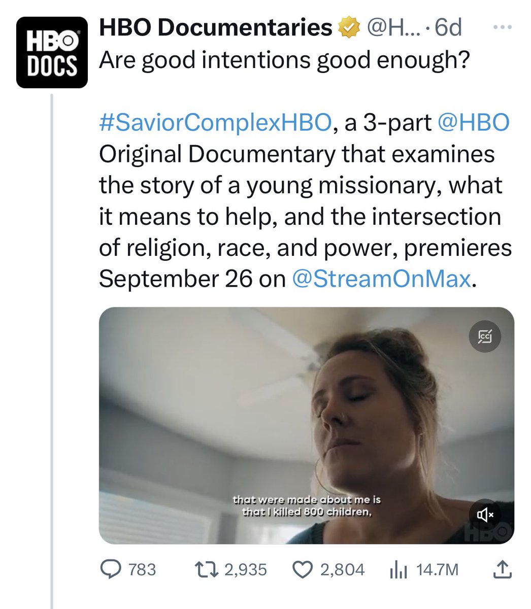 QasimRashid's tweet photo. White supremacy in media &amp; society is a white woman with no medical training setting up a medical clinic in Uganda, killing hundreds of children, getting filthy rich, facing zero consequences—then getting a feature HBO documentary on how tough she had it😐
https://t.co/p6QdjOfci3 https://t.co/TBv2QGOooy