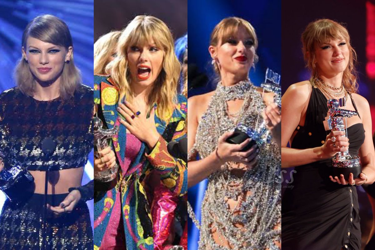 👑| @TaylorSwift13 becomes the FIRST ARTIST to win Video of the Year 4 times!