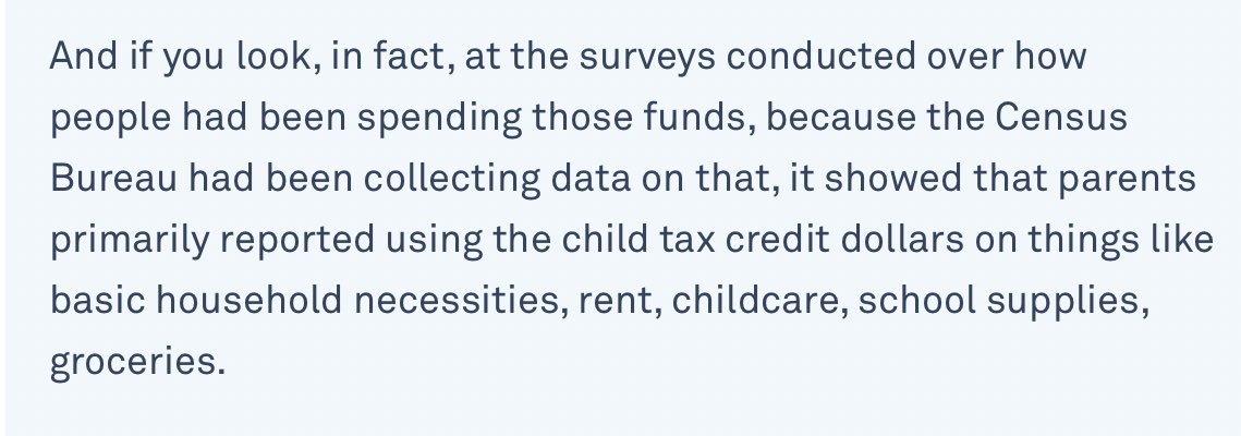 emzorbit's tweet photo. Remember when they said that if we gave people money through the child tax credit that parents would use the money for frivolous things. That turned out to be bullshit. Parents used the money for food, school supplies, rent, childcare. https://t.co/gP95OufMSD https://t.co/xRak13Fubv