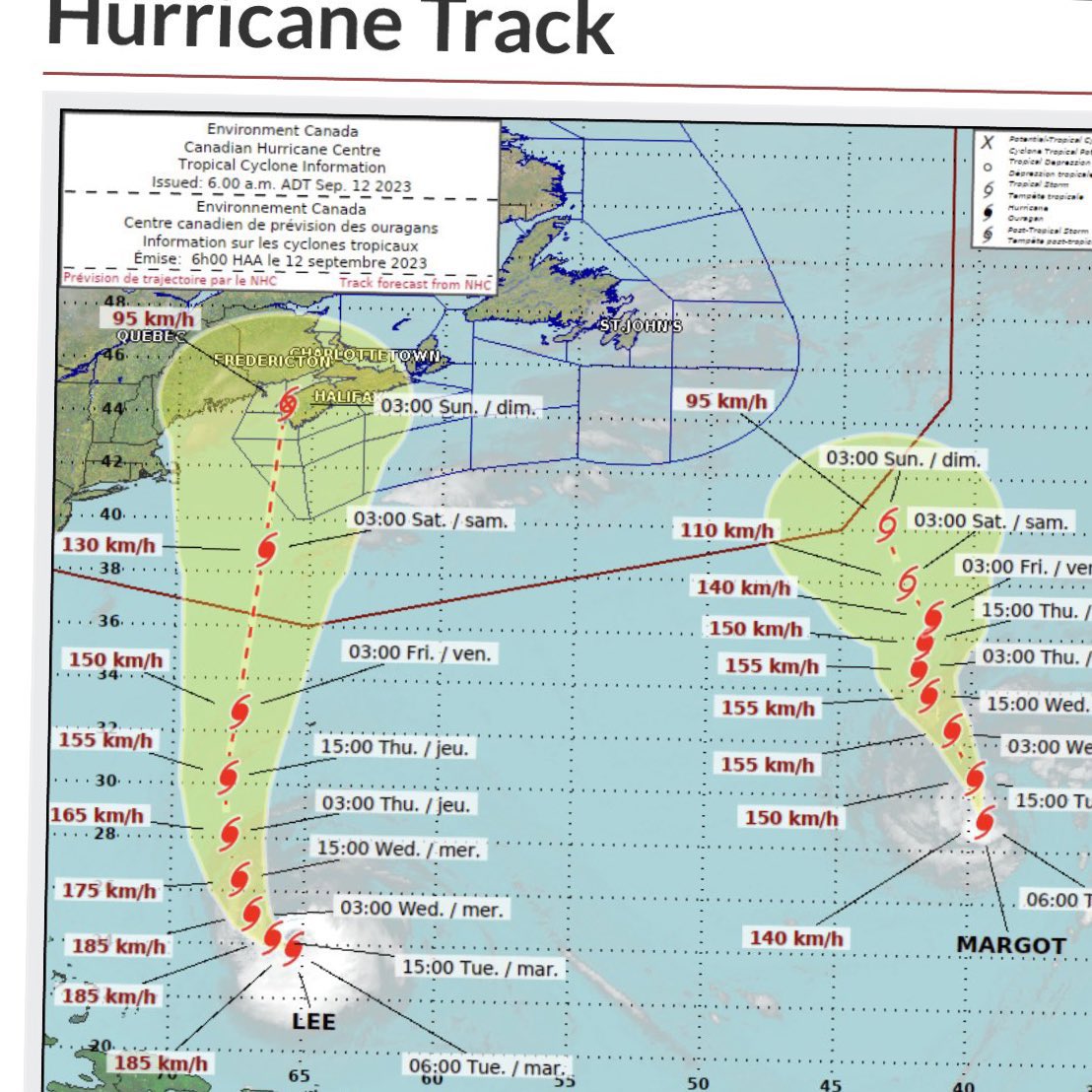 MotherofPups's tweet photo. I’m no weather doctor but being squished between 2 hurricanes seems bad. #hurricanesandwich https://t.co/xWlJfLRQir