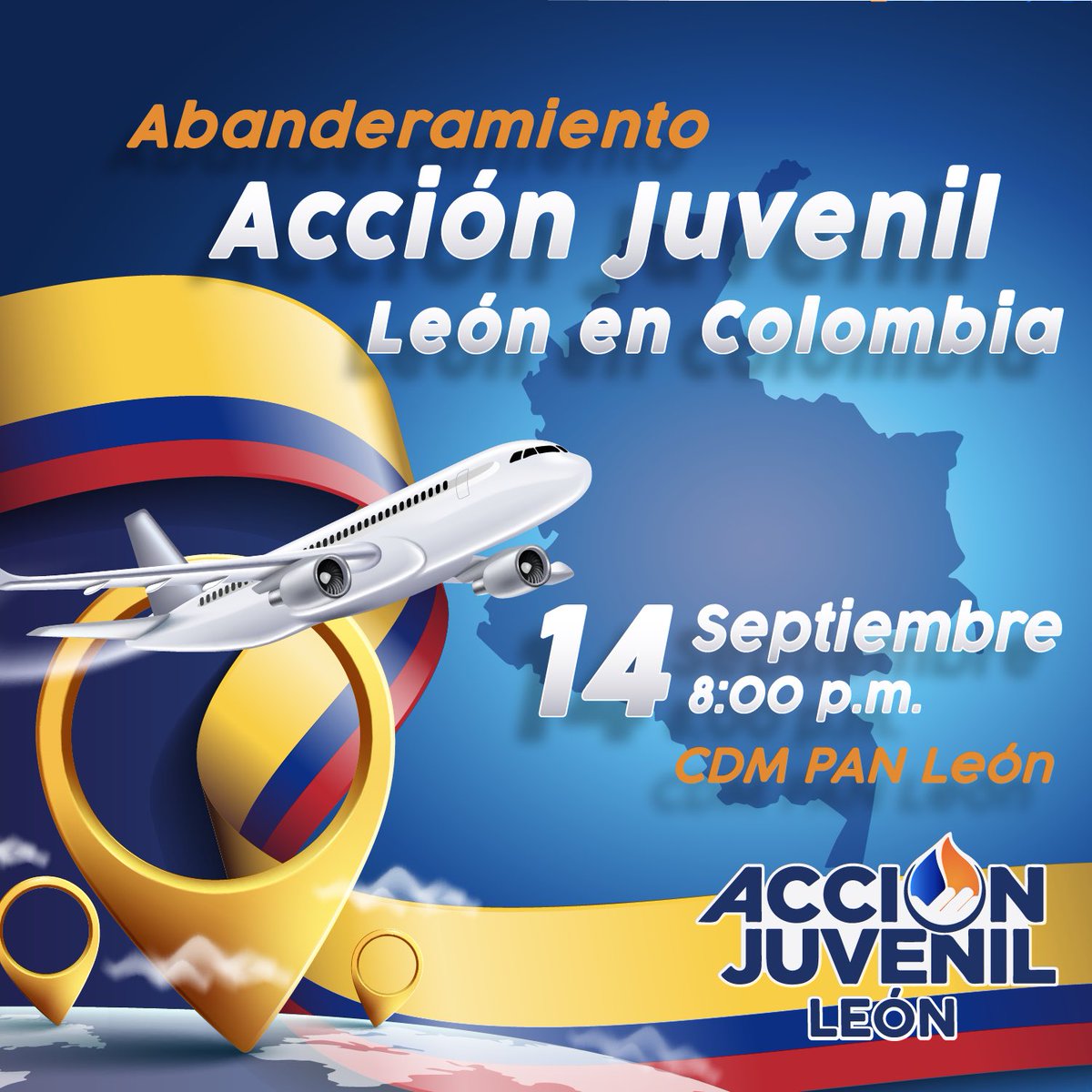 ¡Ya se aproxima la hora! 🇨🇴🇨🇴🇨🇴🇨🇴

✈️ En Acción Juvenil León 🦁 estamos muy contentos 🤩 y con las maletas 🧳 casi listas para vivir una experiencia internacional en #Colombia, donde compartiremos experiencias, visiones y buenas prácticas con el partido hermano de Acción Nacional