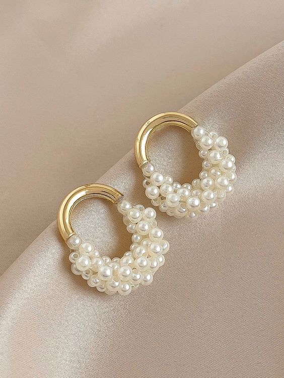 Pearl Decor Drop Earrings #Earrings #Weddingearrings #Simplearrings #brideearrings #WhitebeatsEarrings #Earrings #Wedding #Happywedding