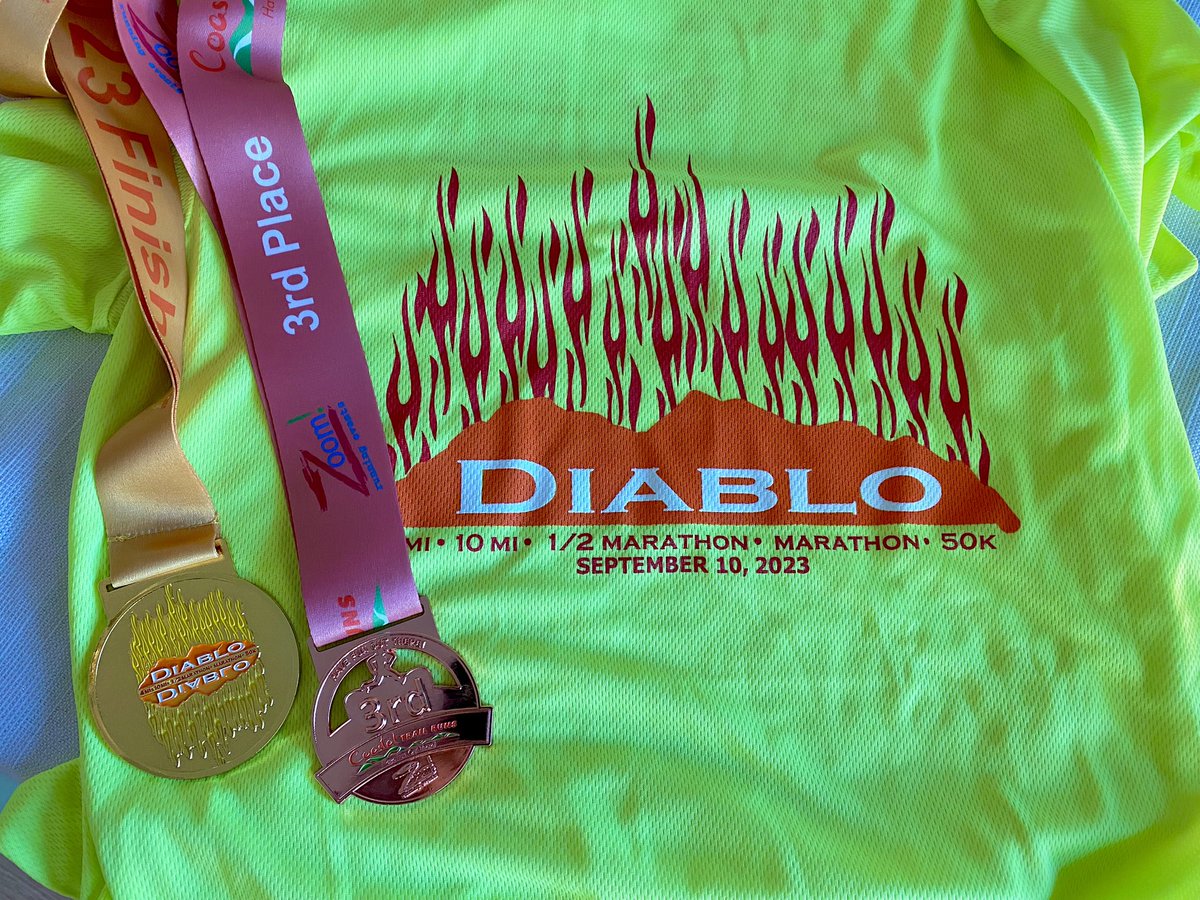 I always forget how difficult the venture around Diablo is: ⛰️😎the trip to the summit is so fun, and nice. Then? 🔥🥵 

Marathon number 60, 3rd in my age group.

These things definitely don’t get easier.