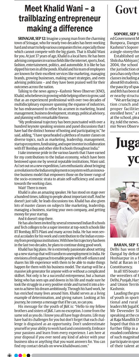 khalidwani's tweet photo. Discover my story in today's HT City on page 2, where I've been showcased by a leading newspaper. Get your hands on a copy now!
#FeaturedInNews #HTCity #NewspaperFeature #MyJourney #GrabYourCopy #ProminentPublication #Page2Story #InPrint #MediaSpotlight #ShareMyStory https://t.co/5eIIg6b00H