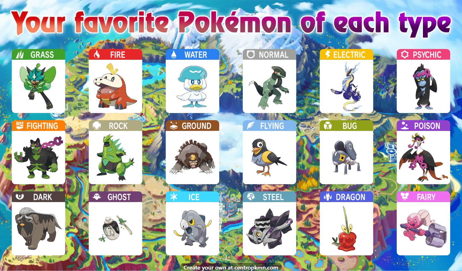 BEST POKEMON OF EACH TYPE 