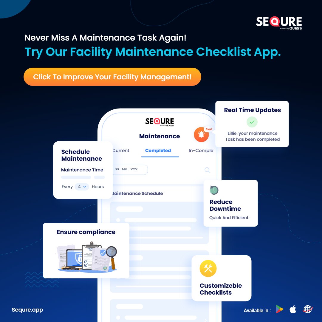 Your One-Stop Solution for Facility Maintenance!
Schedule a FREE Demo : sequre.app/facility-maint…
#FacilityManagement #MaintenanceChecklist #Efficiency #FacilityMaintenance #StreamlineOperations #Productivity #FacilityMaintenanceApp