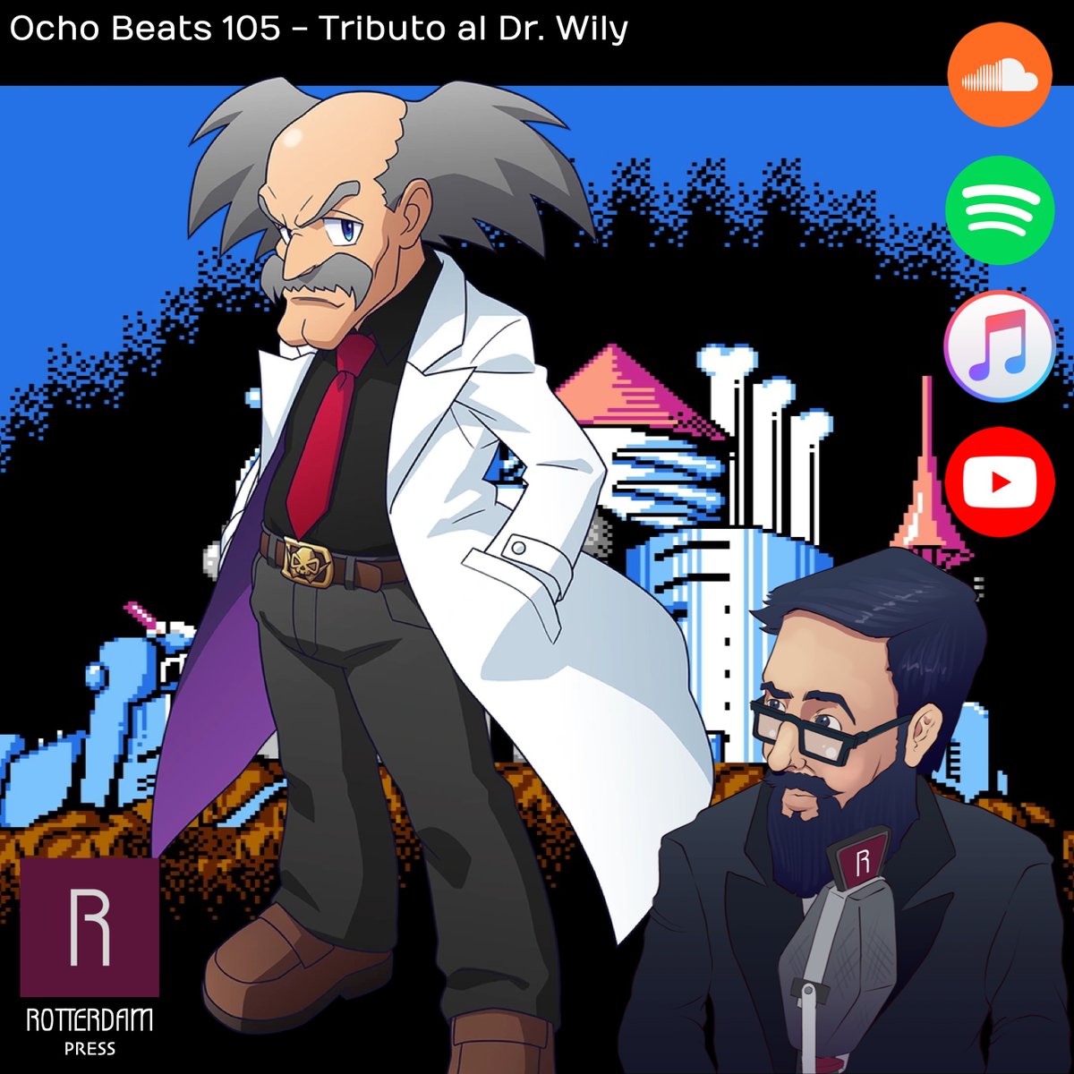 rotterdam_press's tweet photo. #OchoBeats 105 - Tributo al Dr. Wily
Disponible en Spotify &amp; apps de podcast.
https://t.co/2231t90mqa https://t.co/lTDvB1kAri