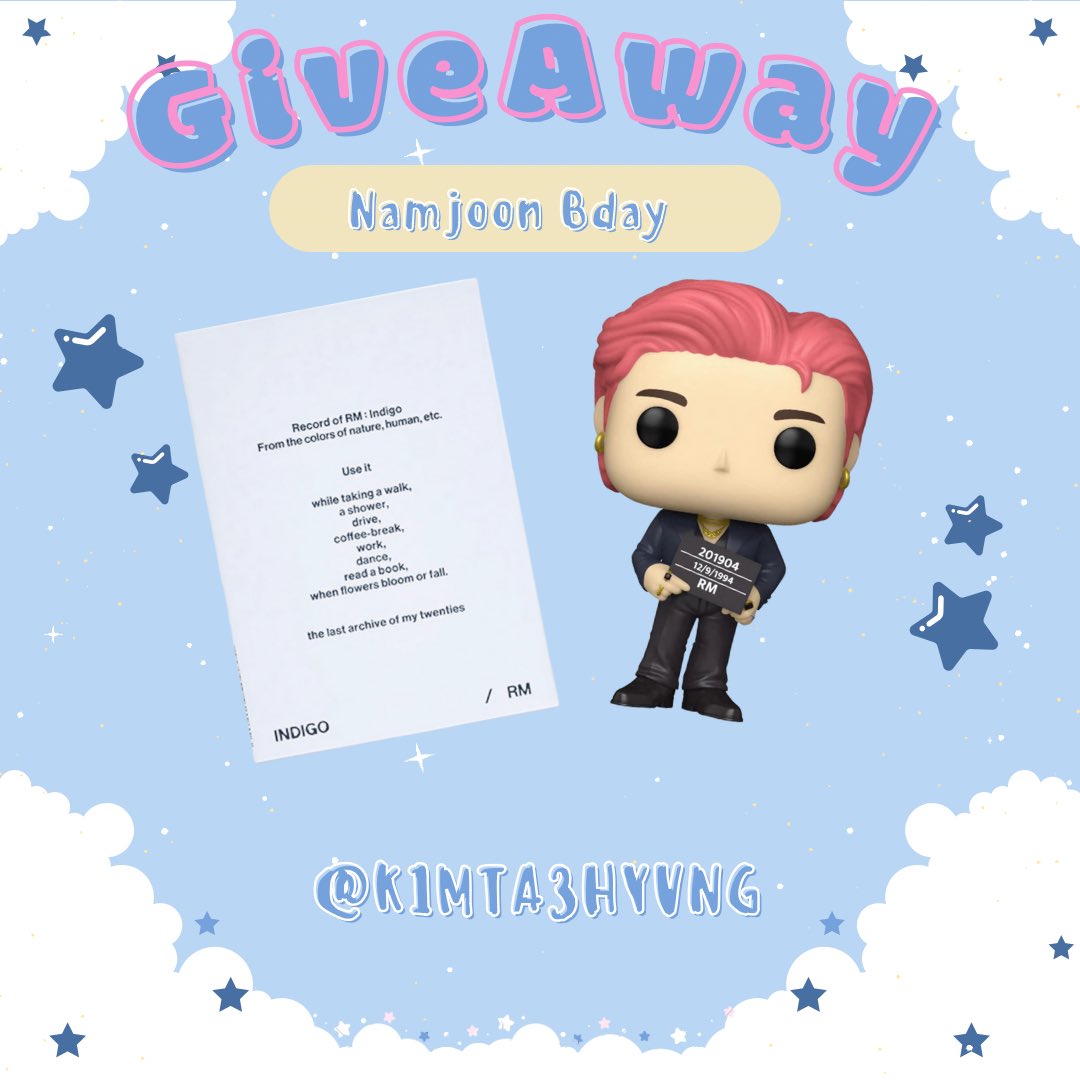 K1MTA3HYVNG's tweet photo. ☾Namjoon B-Day Giveaway☾

૮₍ ˶ᵔ ᵕ ᵔ˶ ₎ა

✦Rt ᗢ
✦For followers 🖤
✦WW

♡ends September 25th est 🦋
           
  #GiveawayAlert ✈️ https://t.co/5eKiRHxCxj