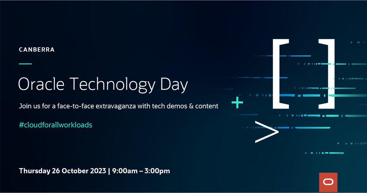 LallArun's tweet photo. We invite you to join us on 17 October in #Canberra for the @Oracle Technology Day to learn how Oracle can help your organisation become more agile so you can adapt &amp; thrive in a rapidly changing market &amp; uncertain economic times. https://t.co/Db0vN02NuY

 #cloudforallworkloads https://t.co/wn7eimU0ww