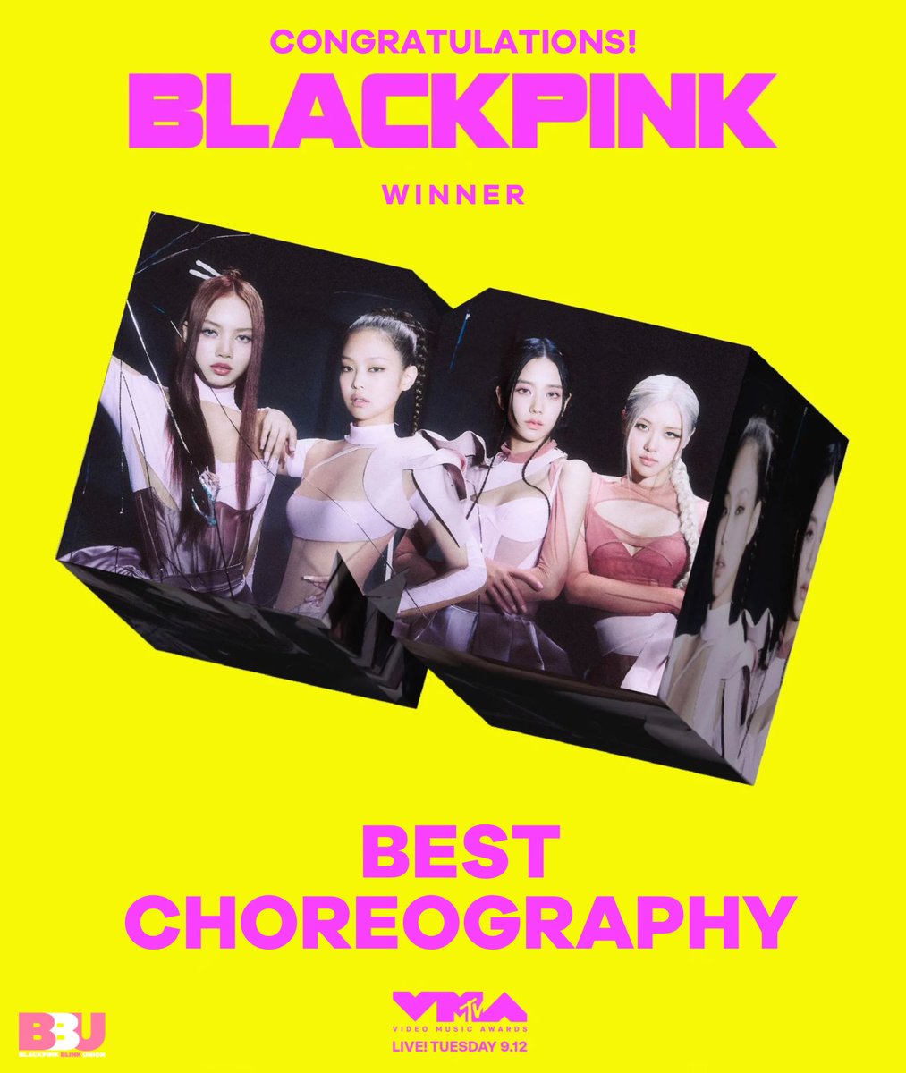 Congratulations #BLACKPINK “PINK VENOM” for winning “BEST CHOREOGRAPHY” at 2023 MTV’s Video Music Awards🏆

BLACKPINK GROUP OF THE YEAR
#BLACKPINK_VMAs 
#BLACKPINK <a href="/BLACKPINK/">BLACKPINKOFFICIAL</a>
