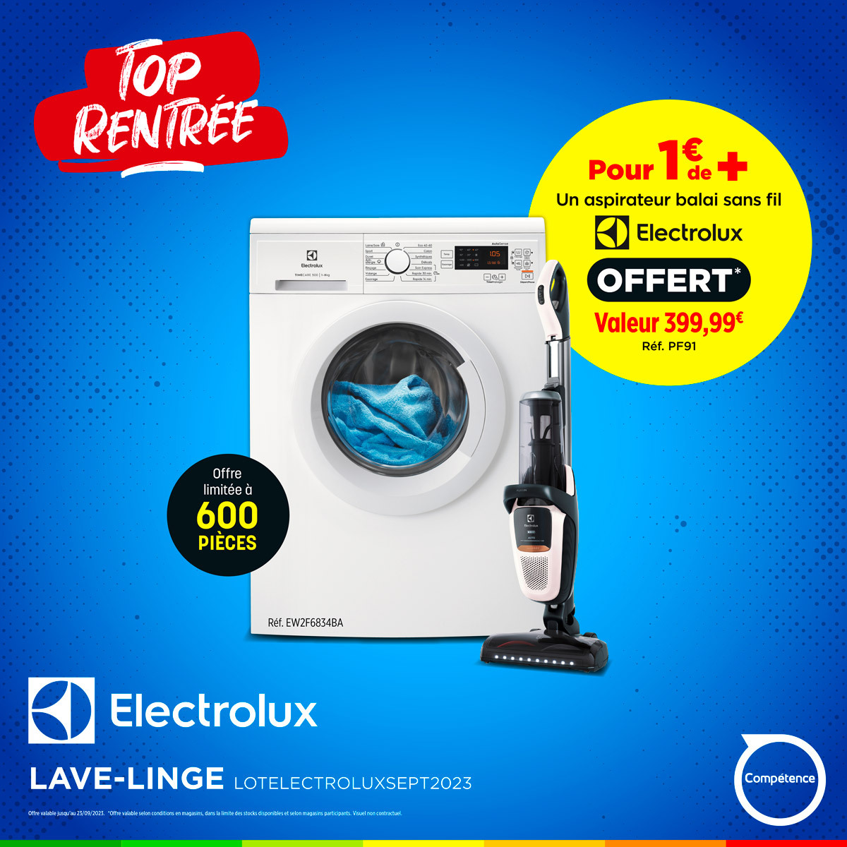 CompetenceO's tweet photo. Exclusivité magasin : Lot Electrolux ! 🧺💨

Lave-linge performant et aspirateur balai sans fil ultra pratique ? C'est le duo parfait pour une maison éclatante de propreté ! 🌟

Alors ne manquez pas cette offre uniquement en magasin Compétence😎

#menage #facile #electromenager https://t.co/Ovsxnaa0Fe