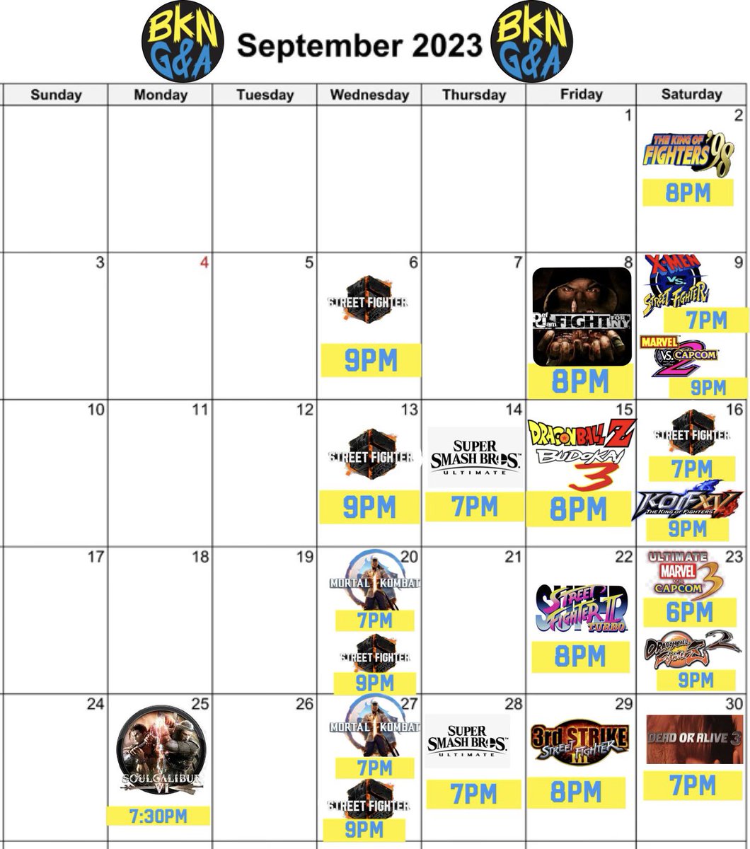 ArcadeBrooklyn's tweet image. Wednesday #sf6 : start.gg/tournament/sf6…

Thursday: #smashbrosultimate : start.gg/tournament/sun… hosted by @sunset.showdown @TGFSatan @amot10

Friday #dragonballzbudokai3 : challonge.com/dbzfighterz3

For bay other sign up links. Dm us.