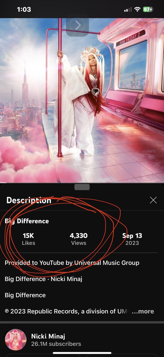 xo_beyaire's tweet photo. @NICKIMINAJ How this only got 4k views but got 15k likes…. YouTube playing on our head tops or sumn https://t.co/MM55PglqJg
