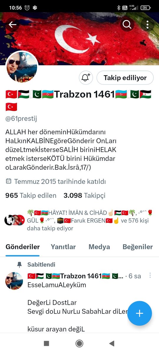 @61prestij @ADLER38 @TURKOGLU_1299 @fatmazer1634 @Sevda__38 @_BasBelasi61 @1071Suskun @bir_aknefer @ecrinada411 @gakgowomen23 @ElifErdag45 @___Ali_07 @__Baha___1245 @HKoseokumus @MuhammedNazik3 @NeslihanNazik1 @NazDere61 @2023_76 @66Yozgattt @265_Bahriye @615234sezgin @_____hivdelal @_A500K11 Aleyna aleykümselam cümleten hayırlı sabahlar.

Ola laz bir Bayburtlu olarak ben sanan değer vermişim, hala seninde behen değer vermeni beklirem haberin olsun.😁