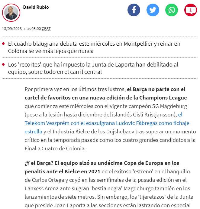 SportFails1's tweet photo. Hola David @sport. ¿El cuarto de los favoritos cuál sería? Gracias de antemano.

Por cierto, la última Champions del Barça se ganó en 2022, ya con los "tijeretazos" de la junta actual. https://t.co/YzLOCYuVjg