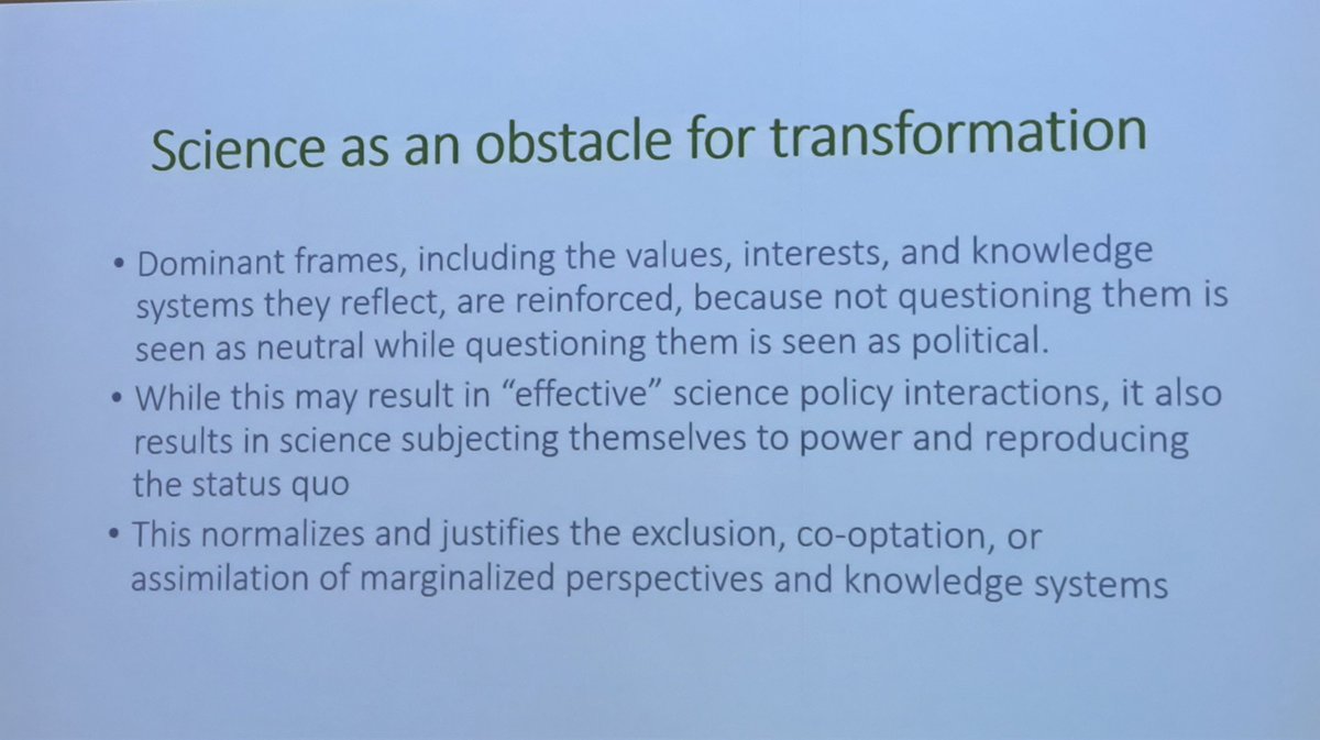 Thought-provoking keynote by @EstherTurnhout at #gfoe2023: Scientific facts do not speak for themselves. They are always framed (by scientists and others). As a consequence, science can even become an obstacle to transformation.