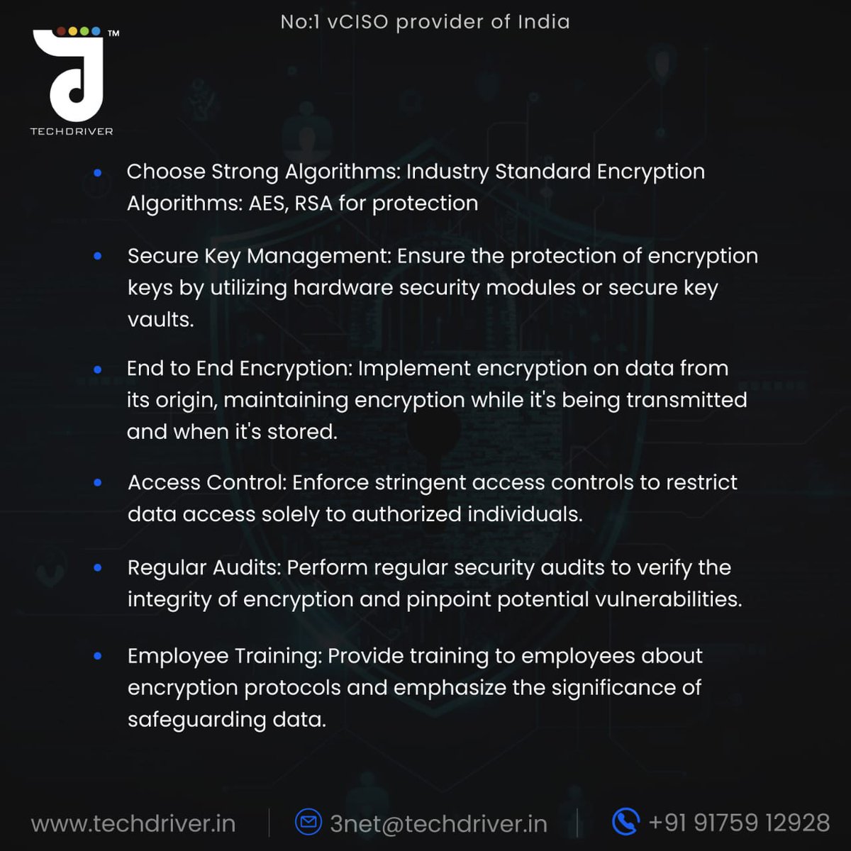 3netTechdriver's tweet photo. Enhance #data #Security with advanced encryption methods. Fortify your protection against evolving #cyber #threats. Visit https://t.co/o4M4UQoctp for details. 📞(+91)9175912928 https://t.co/xHJfOHtn5f