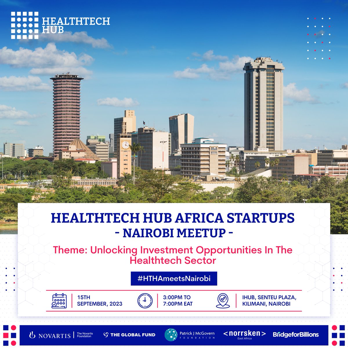 Join us to learn about the HealthTech innovations in Africa. The 2nd startup meetup aims to accelerate the growth and development of HealthTech startups across Africa. 

Register today: bit.ly/3Pnrb7W 

#HTHAmeetsNairobi #HTHA