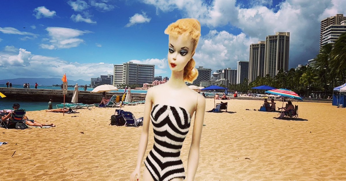 #Classic #Barbie at #Waikiki #beach. Experience and play with #locationbased #augmentedreality using the #augzoo app.