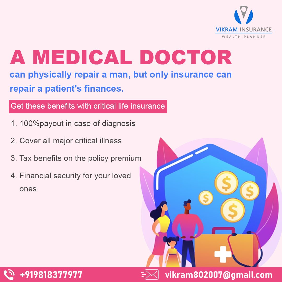 VikramJSingh81's tweet image. Insurance can be you best friend when it comes to finances for medical treatment .👯‍♂️

For more information please contact us on +919818377977 or mail us at vikram802007@gmail.com 

#diseasefree #cure #InsuranceSafetyNet