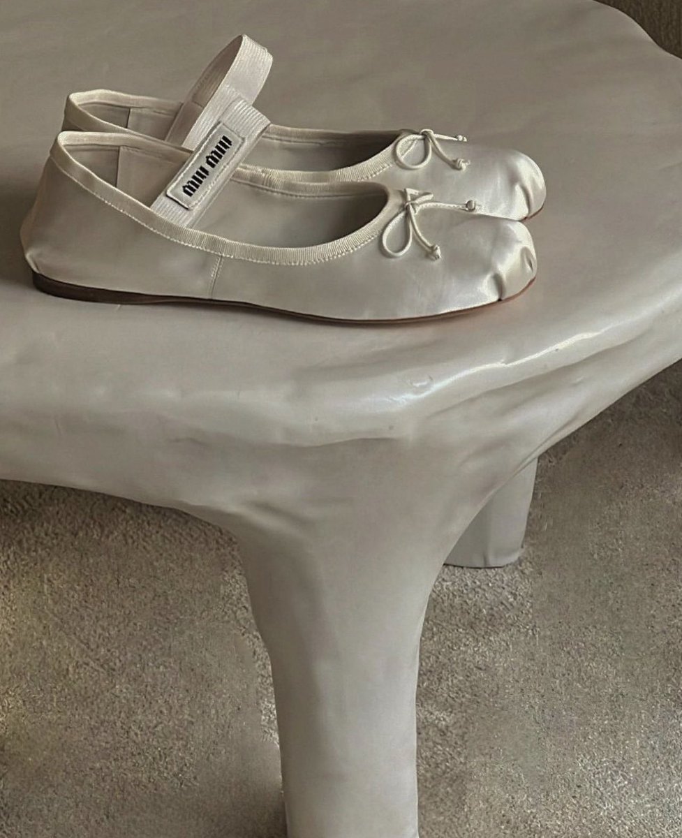 highendfashn's tweet photo. Satin Ballet Flats by Miu Miu https://t.co/DXggcR8ZWk