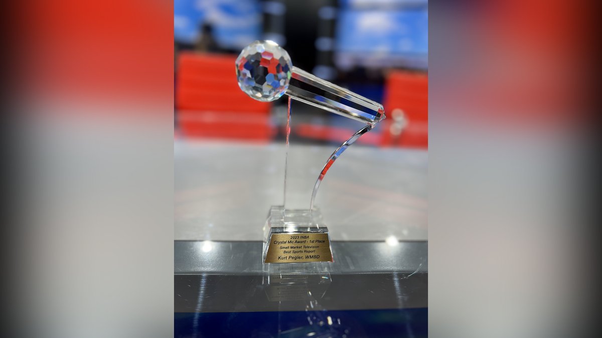 KurtPegler's tweet image. This was a nice delivery today. Thank you Illinois News Broadcasters Association for the 2023 Crystal Mic award. Honored and humbled.