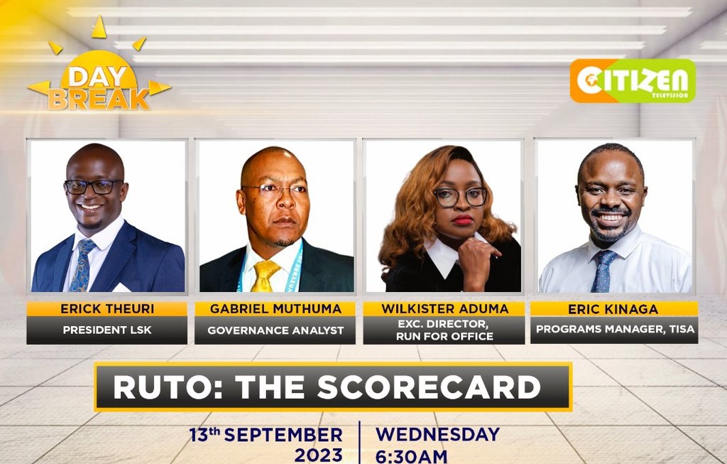 Great conversation happening on @citizentvkenya on the President's One Year Scorecard. Very honest conversation by @EricKinaga @etadv @AdumaWilkister @MuthumaGabriel on the state of the nation.
