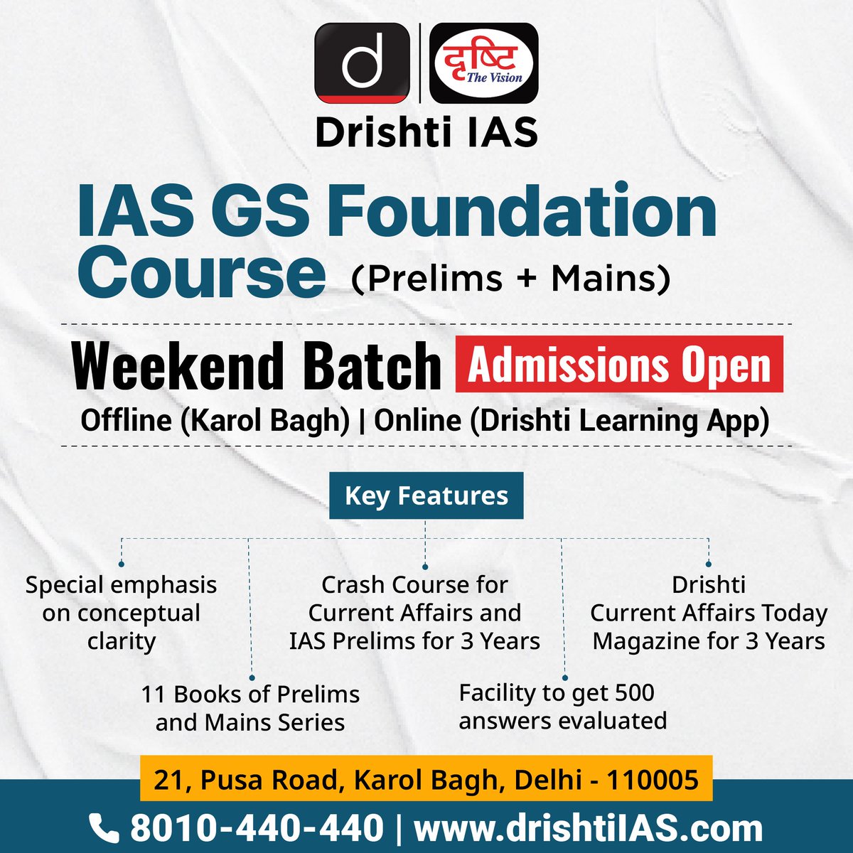 drishtiiaseng's tweet photo. Transform your weekends into power-packed #Learning sessions! Join our #GSFoundation Course in #KarolBagh and equip yourself with the knowledge and skills needed for the #IAS exam
Check the link https://t.co/E3n3qPyNvE
#UPSC #WeekendBatch #UPSC2024 #DrishtiIAS #DrishtiIASEnglish https://t.co/MKOj0Uxnj7