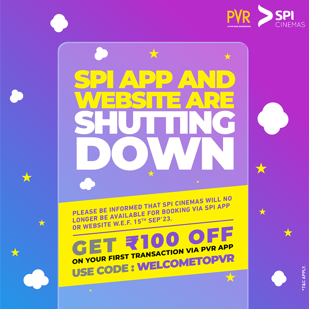 Starting September 15th, embrace seamless movie magic! Say hello to hassle-free ticket reservations through the PVR app! 🎟️ Book now: cutt.ly/y7S9ryy Use code - WELCOMETOPVR to get Rs. 100 OFF on your first transaction via PVR App . . . #PVRApp #PVR #SPICinemas #SPI