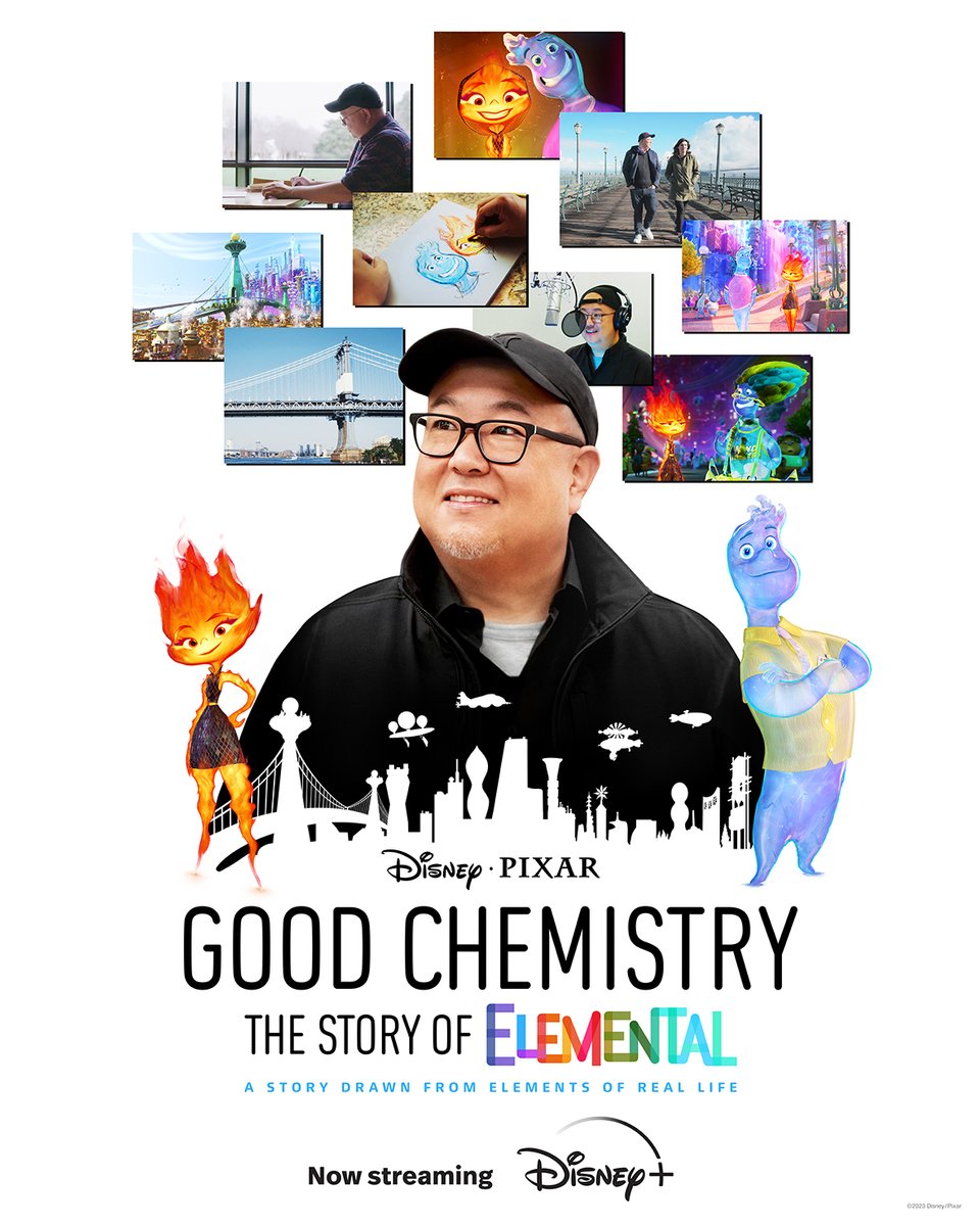 Check out Good Chemistry: The Story of #Elemental. The original documentary is now streaming on @DisneyPlus! 🔥💧🌱💨