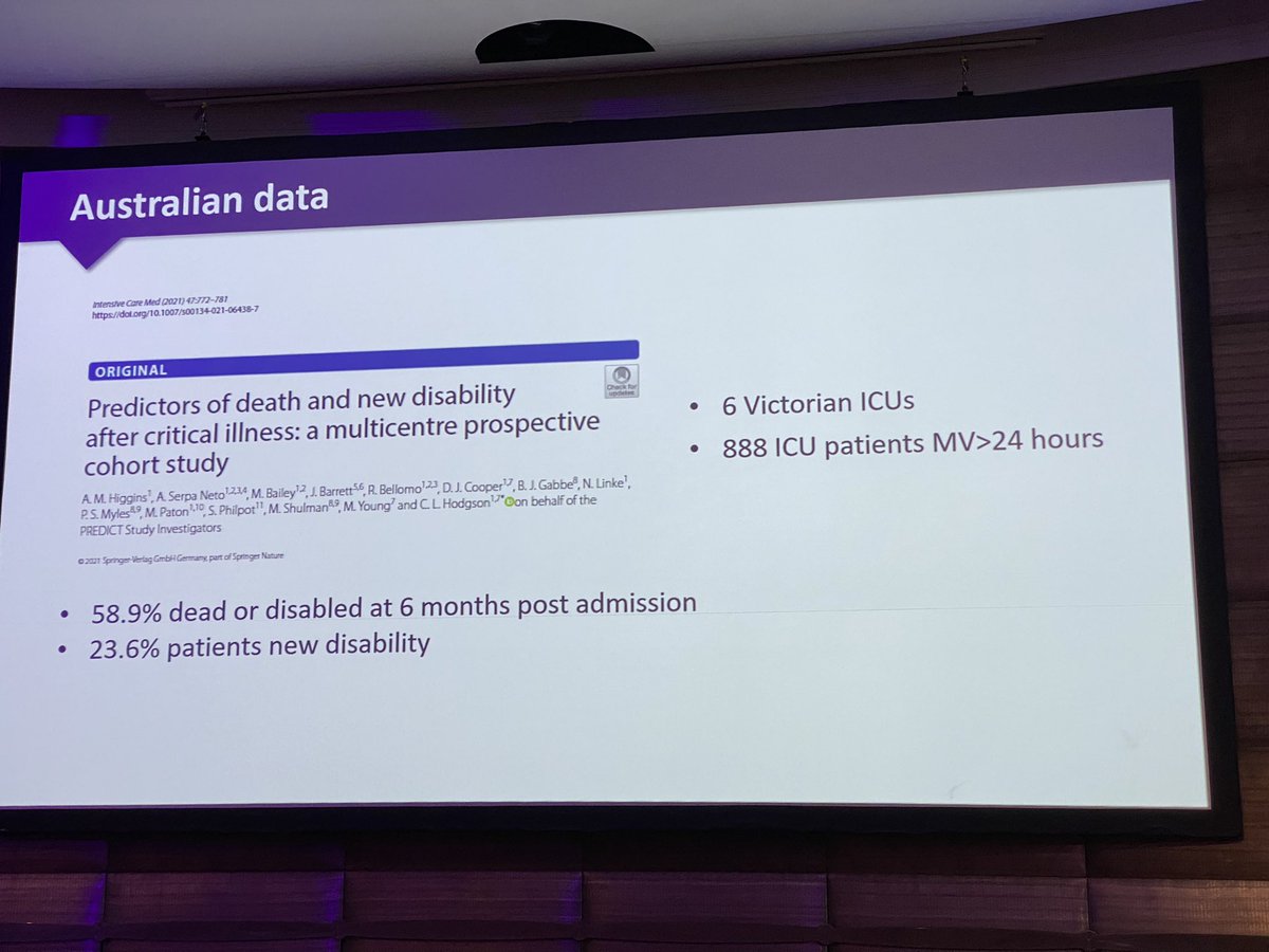 DrDaleNeedham's tweet photo. More ICU survivorship studies from Dr Lisa Higgins at #AAMVC
For daily updates on ICU Survivorship, follow @improvelto https://t.co/wJ4sNvB9k6