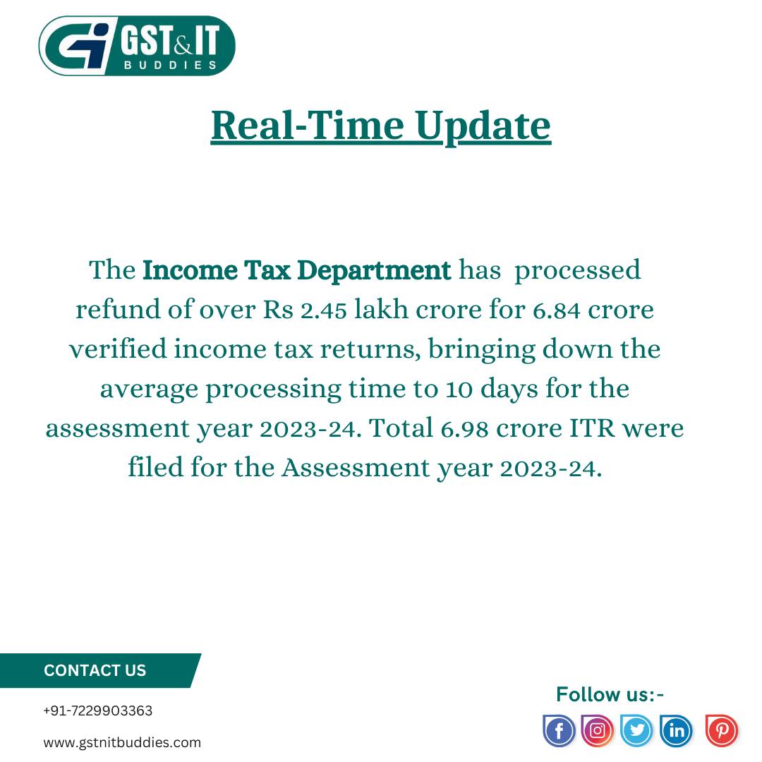 Real-Time Update
Connect with us: - +91-7229903363
Mail us: - sales@gstnitbuddies.com
Website: - gstnitbuddies.com
#incometax #tax #taxes #taxseason #business #gst #accounting #finance #accountant #taxpreparer #taxrefund #taxprofessional #smallbusiness