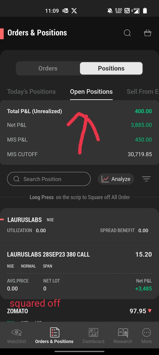 Deepak34465543's tweet photo. Hi @kotakneo  I have squared off positions in Lauruslabs 28 sep 23 380 call , it is showing squared off in the tab open positions , but the sell call i took to square off the trade is still showing active  in tab today's position .

Please clear the confusion ! https://t.co/y1WOUeDAbG
