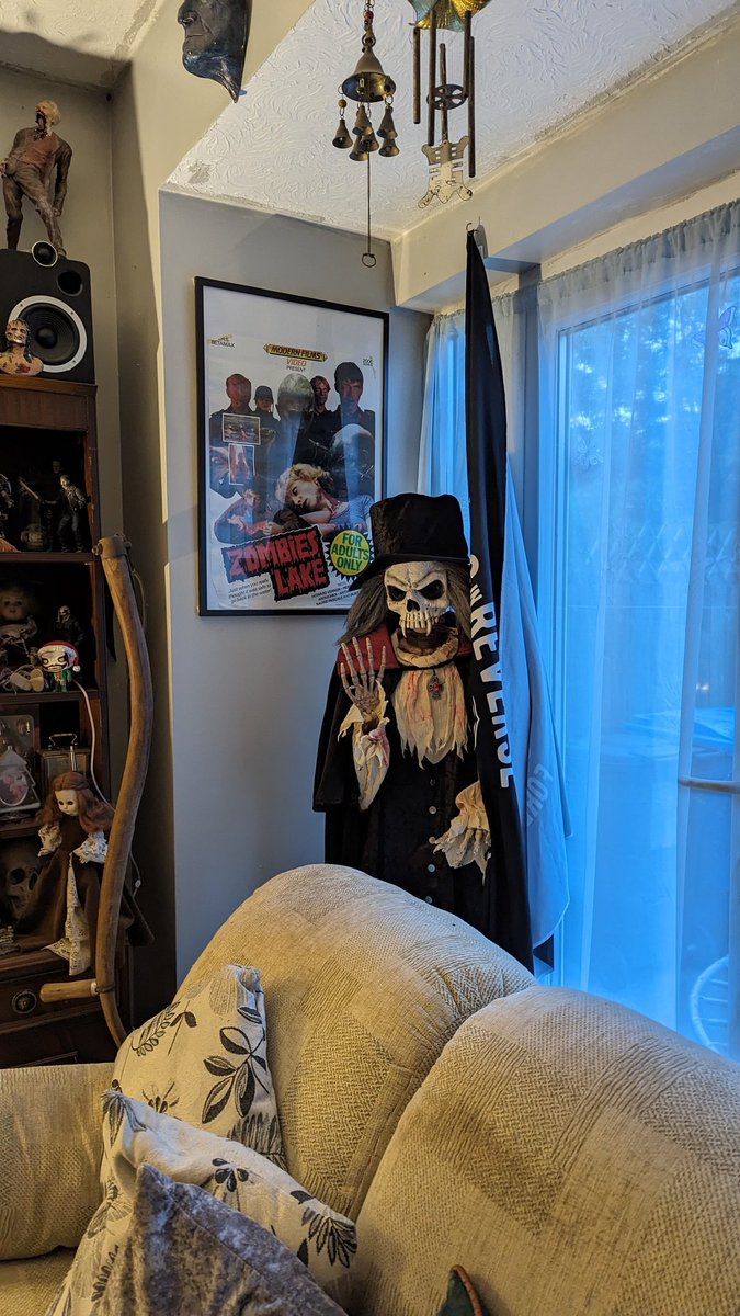 WillowBwolfie's tweet photo. @HalloweenVerse It's already Halloween for my house😁 Everyone meet Oscar the skeleton😂 https://t.co/nJlsjNYRyn