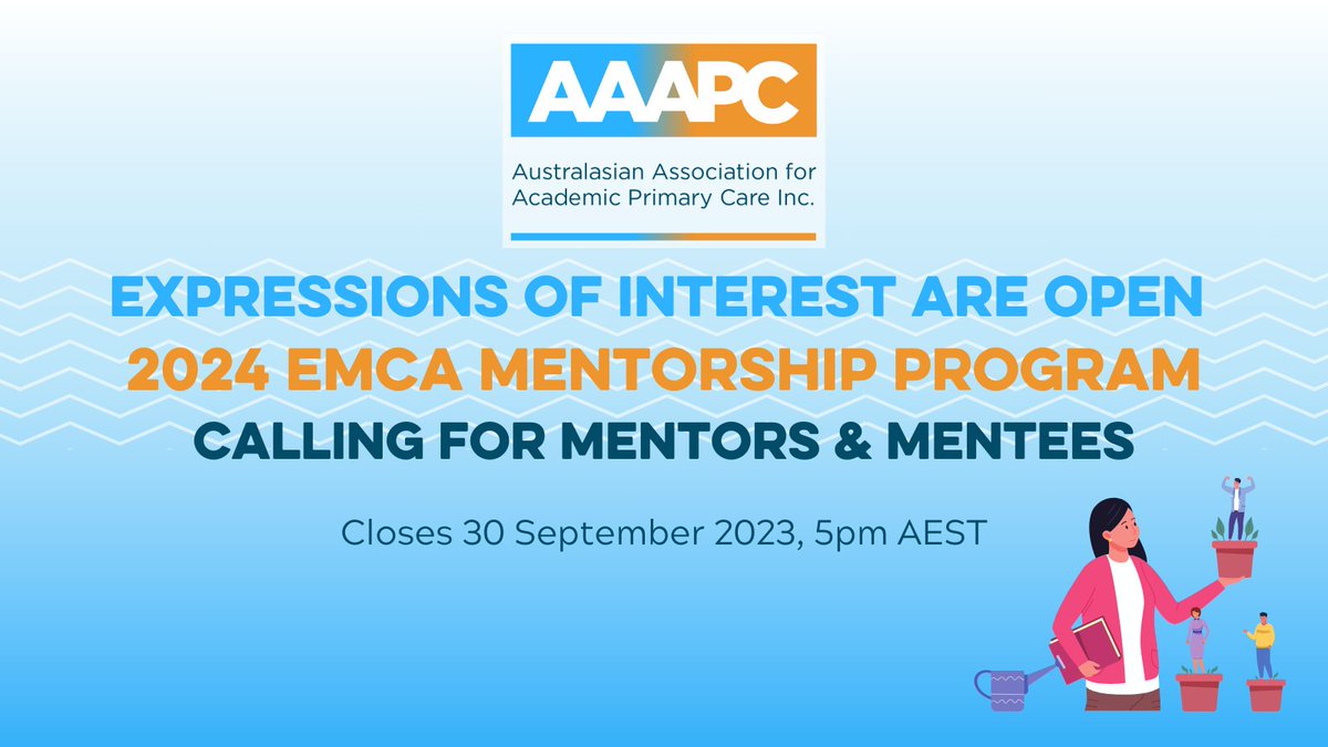 🚨1 week before EOIs close for the Early-Mid Career Academics (EMCA) Mentorship Program! Whether you're interested in being a mentor or mentee, we'd love to hear from you, to build the next generation of primary care academics. Express your interest here: aaapc.org.au/EMCAMentoringP…