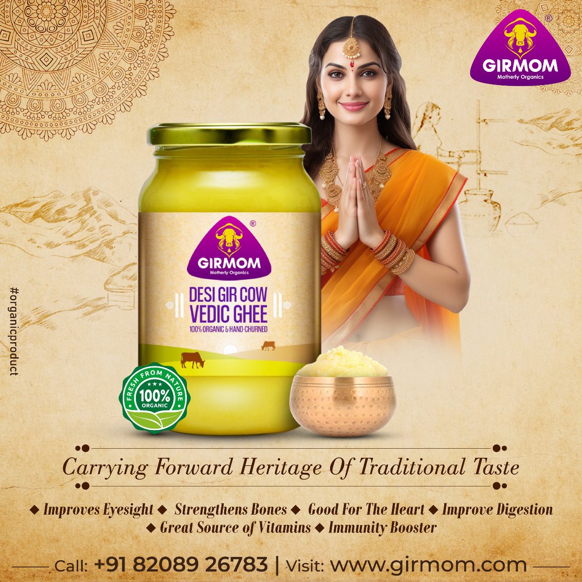 Carrying forward the heritage of traditional taste.
Buy Girmom Vedic Ghee, Available On Amazon & Flipkart
#girmom #girmomorganics #organics #vedic #vedicghee #ghee #desighee #cowghee #girmomghee #bilonaghee #ghee